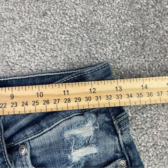 Silver Jeans Suki Shorts Women's 25 Blue Low Rise Cuffed Distressed Denim - Picture 6 of 9